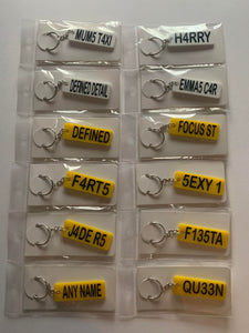 Number Plate Keyrings