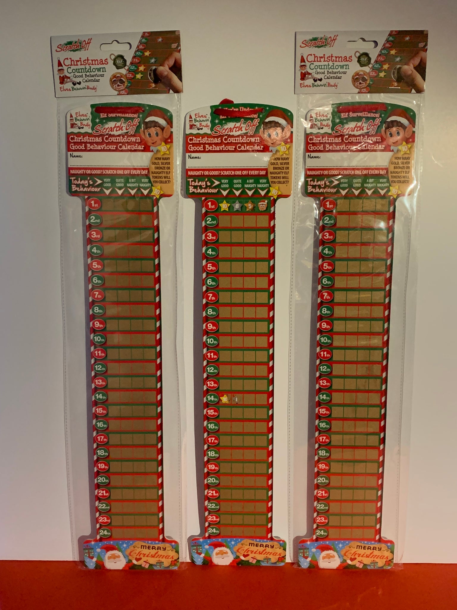 elf scratch off countdown advent calendar