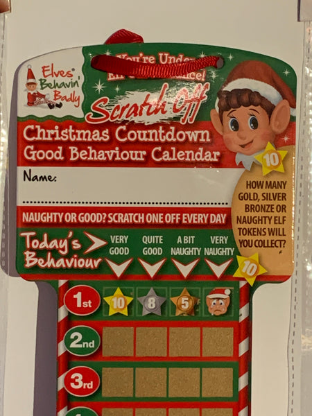 elf scratch off countdown advent calendar