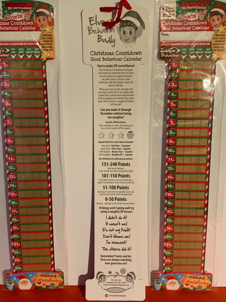 elf scratch off countdown advent calendar