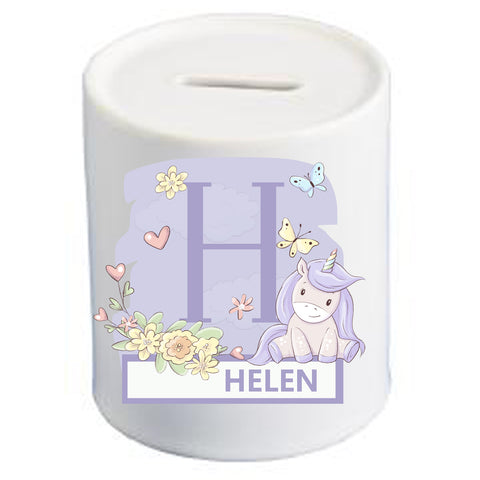 unicorn letter/name moneybox