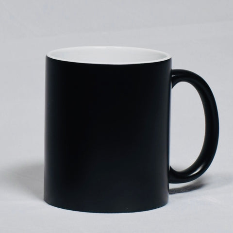 Black heat sensitive mug