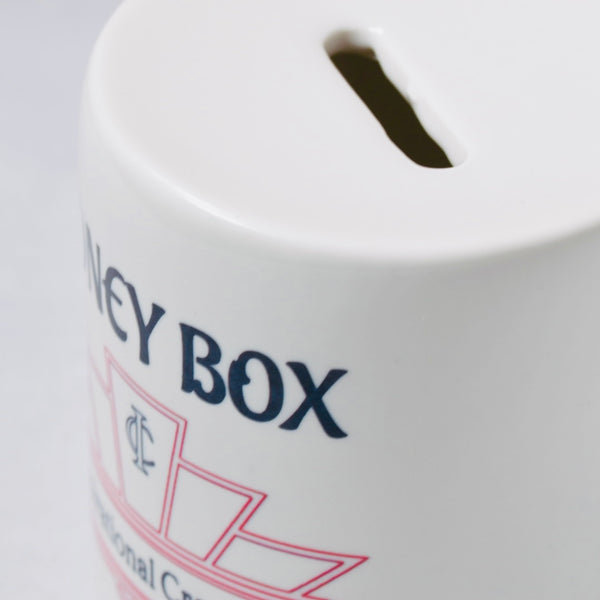 Ceramic moneybox with customisable text and image